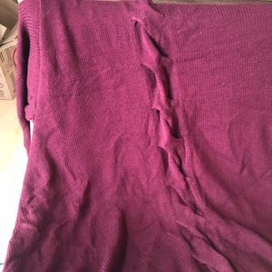 Cable knit throw blanket